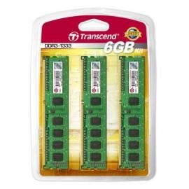 Speicher TRANSCEND DDR3-Modul 6GB(3x2GB) 1333Mhz CL9 Tripple-Channel (JM1333KLN-6GK)