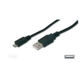PC-Kabel USB 2.0 DIGITUS USB a Stecker auf micro USB B männlich und geschirmt, 2 m x 1 m (AK-300110-010-S)