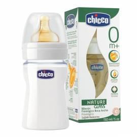 CHICCO Baby Flasche Glas 150 ml, Gummi d, 0 + Gebrauchsanweisung
