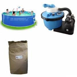 Set Pool 3,66 x 0,91 m Sand Filtration Marimex Orlando, Skimmer Olympic, Teile 2 x 3, 5/4 Schlauch, Leiter + Sand