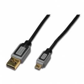 DIGITUS PC-Kabel und eine männlich zu B männlich 5pin-Mini, 1, 8 m (DK-300121-018-D) schwarz/grau