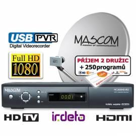 Service Manual Satelliten MASCOM MC-2600HD/80MBL + Karte CSLink (1rok), Empfang von zwei Satelliten schwarz