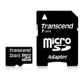 Speicherkarte TRANSCEND Micro SDHC 32GB Class 4 + Adapter (TS32GUSDHC4)