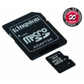 Bedienungshandbuch Memory Card KINGSTON 4GB Micro SDHC (SDC10 / 4GB)