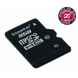 Speicher-Karte KINGSTON 8GB Micro SDHC (SDC10/8GBSP) Bedienungsanleitung