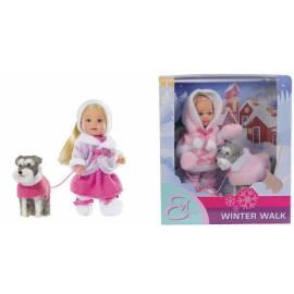 Eva Simba Puppe Winterspaziergang mit einem Hund