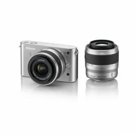 Digitalkamera NIKON 1 J1 + 10-30 30-110 + Silber
