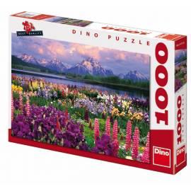 Puzzle-DINO-Wiese in den Bergen von 1000D