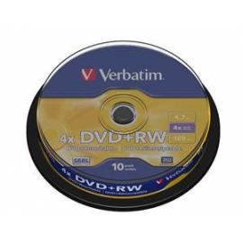 Disk DVD + RW VERBATIM (10-Pack)Spindle4x/DLP/4.7GB