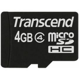 Speicherkarte Transcend Micro SDHC 4GB Class 4 + Adapter