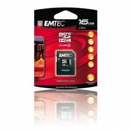 Speicher Karte Emtec Micro SD 16GB 60 X + Adapter