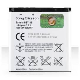 Akku Sony Ericsson BST-38 930mAh Li-Pol (BULK) Gebrauchsanweisung