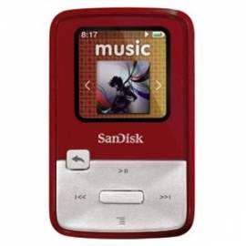 SanDisk Sansa Clip Zip 4GB Red Gebrauchsanweisung