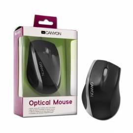 Mouse optisch, 800 dpi, CANYON 3tl + Rad, USB 2.0, schwarz-silber, neu verpacken