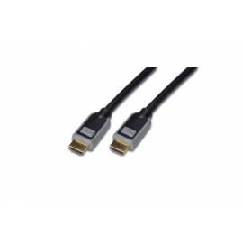 Digitus HDMI/A Verbindungskabel High Speed Ethernet, 5m Kabel CU, AWG30, 2 X geschirmt, M/M, UL, Gold, verchromt, schwarz/grau