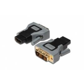 Adapter Buchse/Digitus HDMI und DVI-D (18 + 1) männlich, schwarz/grau, vergoldete Anschlüsse