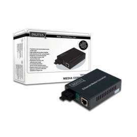 Splitter DIGITUS Media Converter, Singlemode 10/100Base-TX auf 100BASE-FX, inkl. PSU SC-Stecker, bis zu 20km