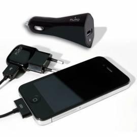 Set Kfz Netzteil + Ladegerät Puro für iPhone/iPod-schwarz