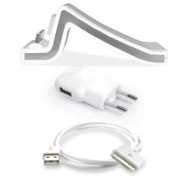 Bedienungshandbuch Satz von Tisch-Halter + Kabel + Ladegerät Puro für iPhone/iPhone/iPad-USB-Kabel zum Synchronisieren und Aufladen 1A-weiß