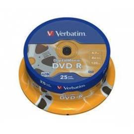 Bedienungsanleitung für VERBATIM DVD-R (25-Pack)Spind/DigitalMovie/8x/4.7GB der Festplatte