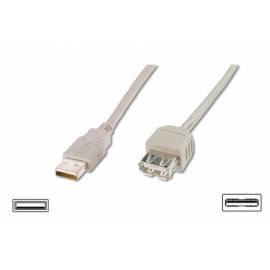 DIGITUS USB-Verlängerungskabel A-A, 2 x m, grau