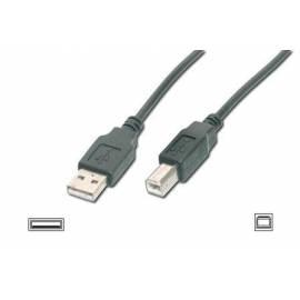 DIGITUS USB Kabel A/Stecker auf a/B/Stecker, 2 schwarz, 1 m, geschirmt