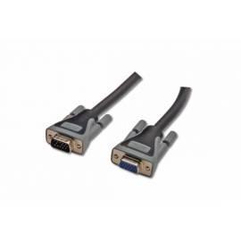 DIGITUS-Verlängerungskabel für VGA-Monitor, schwarz/grau 3 m, vergoldete Stecker