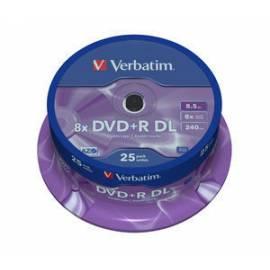 Festplatte Verbatim DVD + R 8,5 GB DL 8 x 25-Kuchen Gebrauchsanweisung