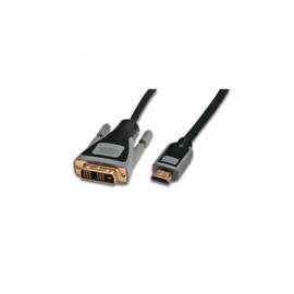 Kabel Digitus HDMI/A, DVI-D-Prop, Single Link, pozl.kont., AWG30, 2 m