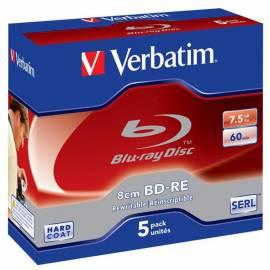 Festplatte Verbatim BD-RE-8cm-2 X / 7,5 GB-5er Pack Jewel Case
