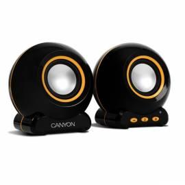 Repro CANYON 2.0, Lautstärkeregler, schwarz mit orange Details, USB