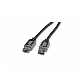 DIGITUS USB 3.0 Verlängerungskabel A/Stecker auf Buchse 3 m, grauschwarz