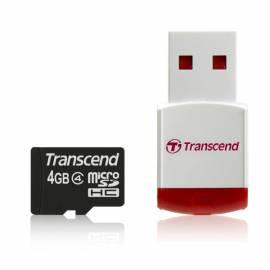 Speicherkarte Transcend McroSDHC 4GB Class4 + USB Reader