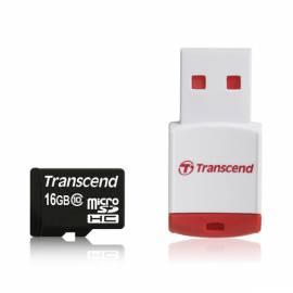 Speicherkarte Transcend McroSDHC 16GB Class10 + USB Reader