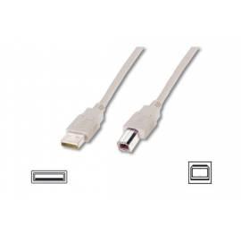DIGITUS USB Kabel A/Stecker auf B-Stecker, 2 X geschirmt, Beige, 3 m - Anleitung