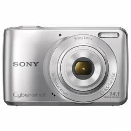 PDF-Handbuch downloadenKamera Sony DSC-S5000 geliefert, ein Silber + 4 GB + Ladegerät + Akku + Tasche