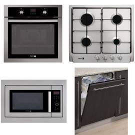 Legen Sie die Einbau-Backofen-Fagor-6 h-175BX + Gasherd. (3) 6FID-4GLSX Nat Edelstahl + Mikrowelle MWB-17A EGX + Waschmaschine LF-063 es