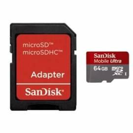 Memory Card SanDisk MicroSDXC Ultra 64 GB, 30MB/s, Class 6 + Adapter Bedienungsanleitung