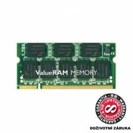 Benutzerhandbuch für KINGSTON DDR SODIMM Speichermodule nicht ECC CL 2.5 (KVR333X64SC25/1 g) grün