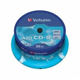 Aufzeichnungsmedium DLP für VERBATIM CD-R 700MB / 80min. 48 X, Crystal, 25-Kuchen (43352)