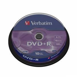 Zaznamove mittlere VERBATIM DVD + R 4, 7 GB 16 X, 10-Kuchen (43498)