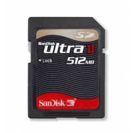 Speicherkarte SD Sandisk Ultra II 512MB Bedienungsanleitung
