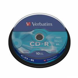 Bedienungsanleitung für Aufzeichnungsmedium VERBATIM CD-R-DL 700MB / 80min, 52 X, Extraschutz, 10-Kuchen (43437)
