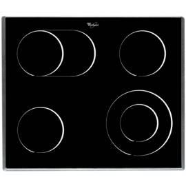 Keramik Glas Kochfläche WHIRLPOOL AKT156IX Schwarz/Edelstahl/Glas