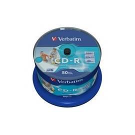 Aufzeichnungsmedium DLP für VERBATIM CD-R 700MB / 80min, 52 x, bedruckbar, 50-Kuchen (43438)