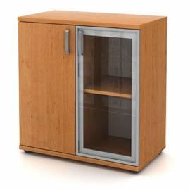 Schrank niedrige 1toors + 1 Aluar und Glas (NL-N80-03)