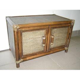 Rattan Kommode Schrank-dunkel (N051T)