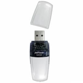 USB Flash disk TRANSCEND JetFlash V20 32GB, USB 2.0 (TS32GJFV20) schwarz Gebrauchsanweisung