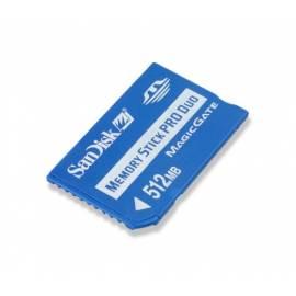 Datasheet Speicherkarte SANDISK Memory Stick PRO Duo 512 MB (56154)