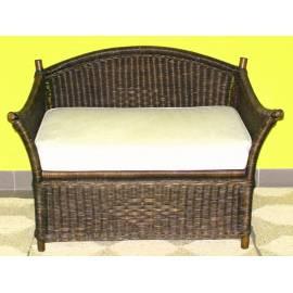 Rattan Sitzbank mit Storage-schwarz (N007T)